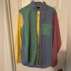 RALPH LAUREN Multi Color Gingham Button Down Classic Fit Shirt Size M w/o tag